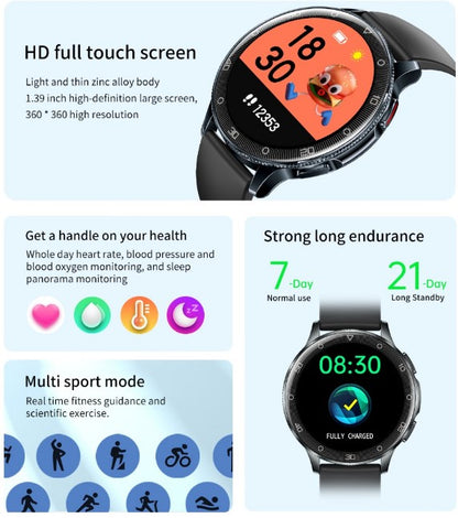TECKMOOR New Smartwatch D9 1.39 HD Large Screen - White