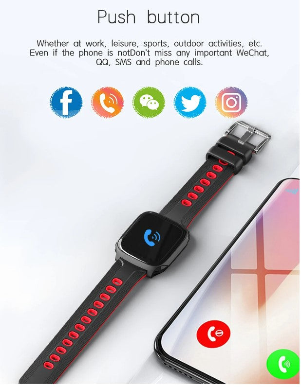 TECKMOOR TF9 Smart Watch Fitness Tracker Multi Sports Band - Black