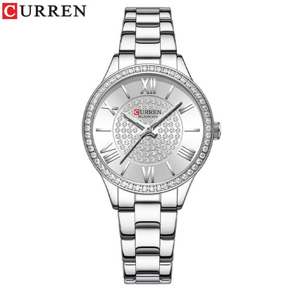 TECKMOOR CURREN Ladies Watch Fashion Steel Band Watch - White