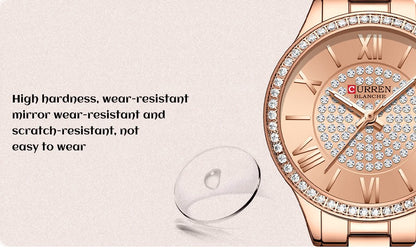 TECKMOOR CURREN Ladies Steel Watch - Gold White