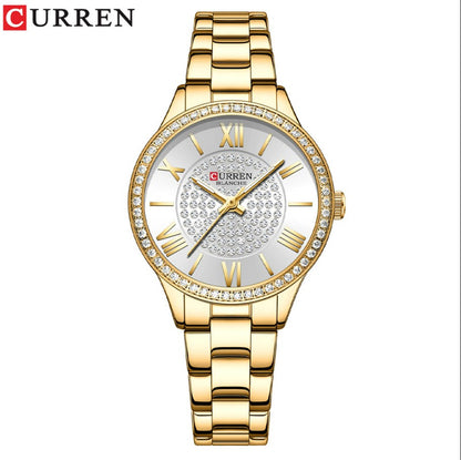 TECKMOOR CURREN Ladies Steel Watch - Gold White